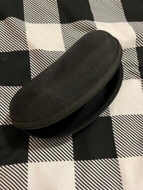 Black Hard Shell Zip-Around Sunglasses Case with Cleaning Cloth 6"
